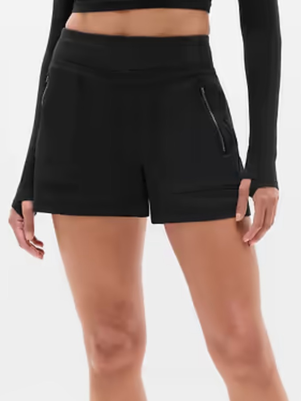 Athleta Trekkie north Women's Black Active Shorts with Zip Pockets size 4